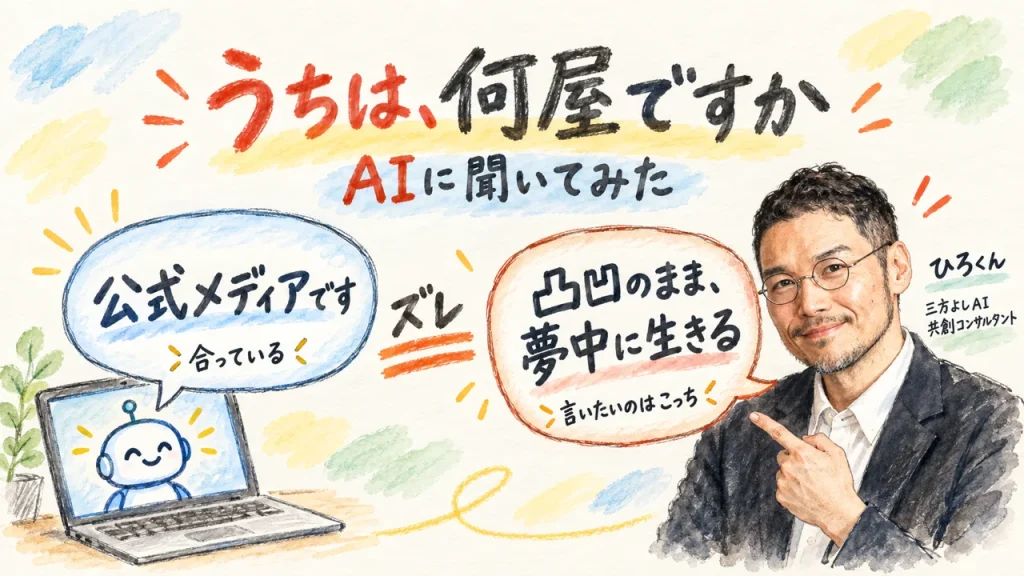 うちは何屋ですか。AIの答えと、自分が言いたい一行のズレ