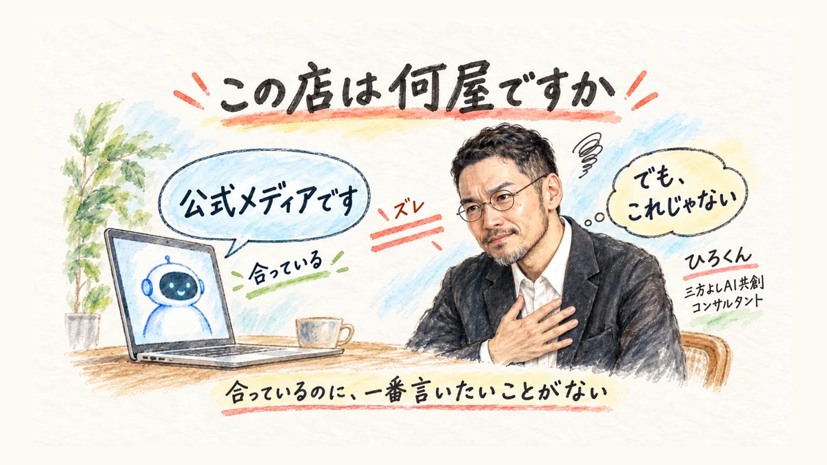 AIの答えは合っているのに、一番言いたいことが入っていないズレの図