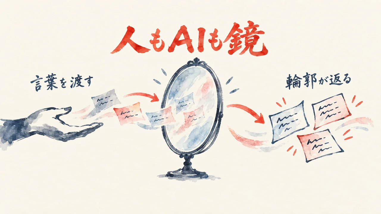 人もAIも鏡｜言葉を渡すことで自分の輪郭が見える（図解）