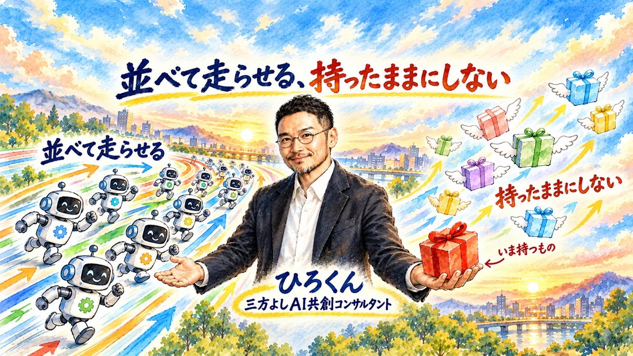 並べて走らせるのはいい、持ったままにしない、というコラムの図解