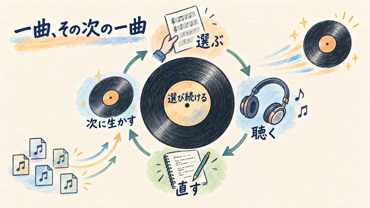 曲を選ぶ、聴く、直す、次に生かすという制作の循環