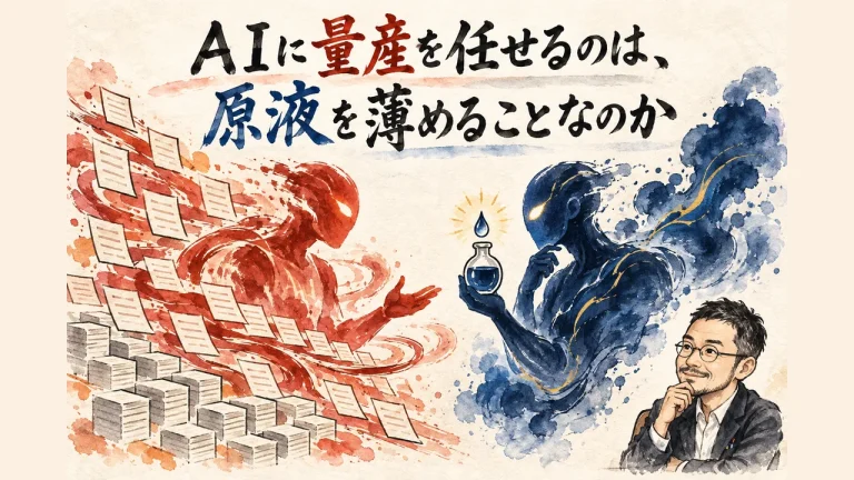 ＡＩに量産を任せるのは、原液を薄めることなのか