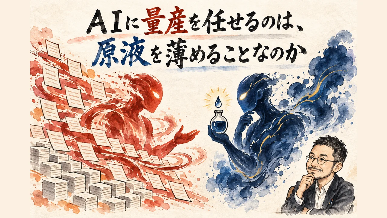 ＡＩに量産を任せるのは、原液を薄めることなのか