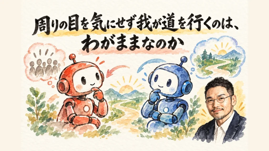周りの目を気にせず我が道を行くのは、わがままなのか