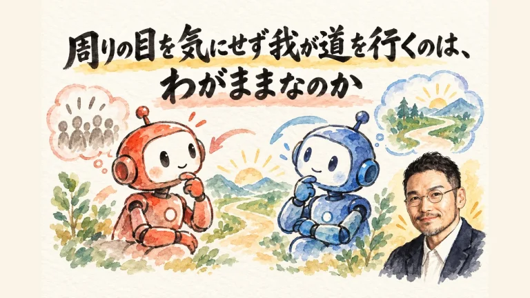 周りの目を気にせず我が道を行くのは、わがままなのか