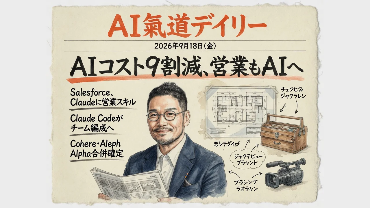 CanvaのAIコスト9割減とSalesforce in Claudeの図解