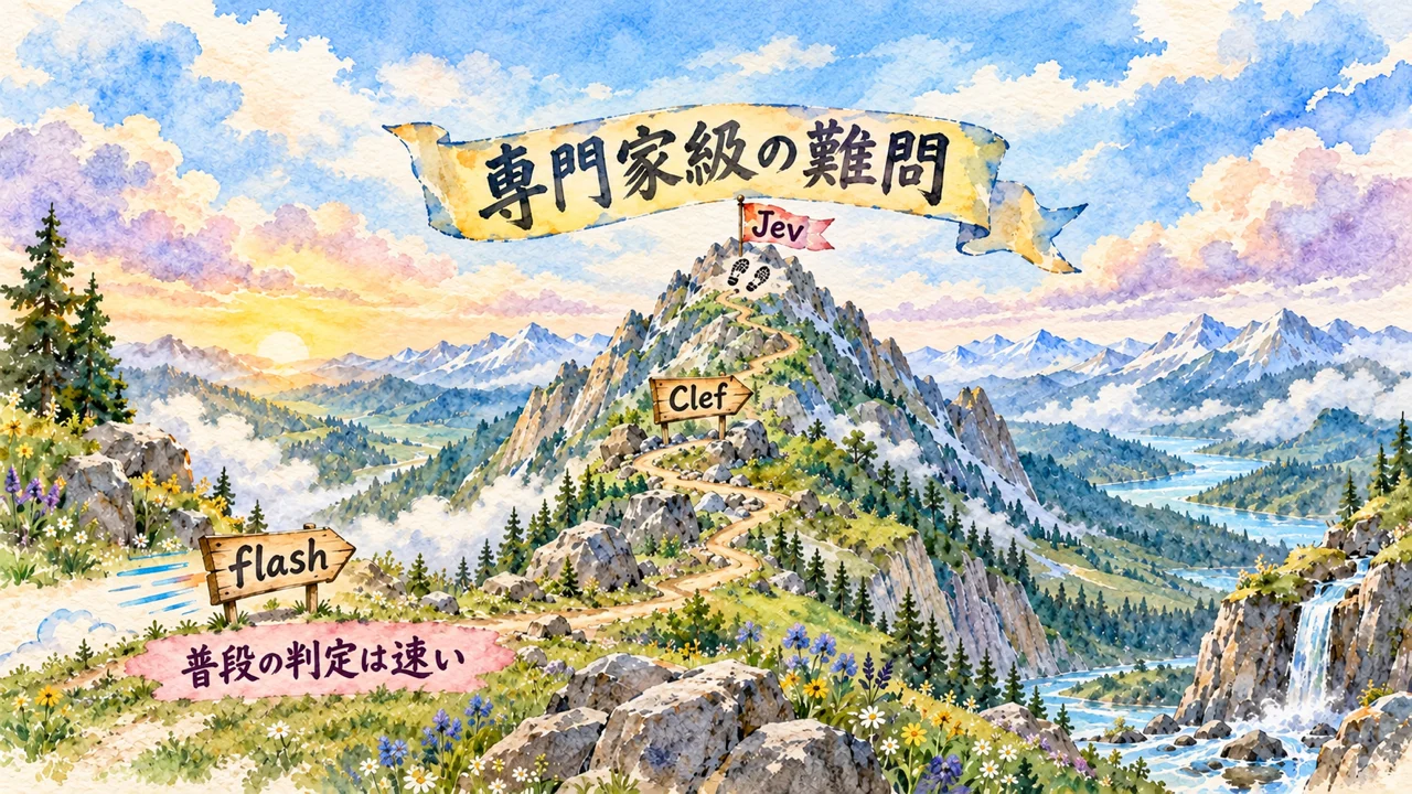 Jevの方がいいところ。専門家級の難問ではJevが勝つ
