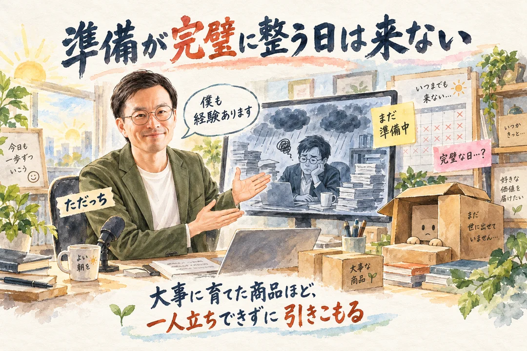 準備が完璧に整う日は来ない 失敗が怖い人ほど、大事に育てた商品を出せずに止まる