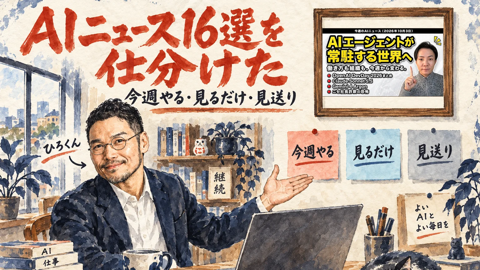 AIエージェントのニュース16選を仕分けの図解