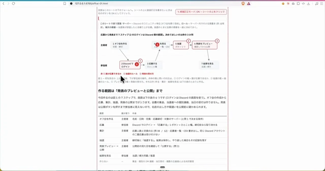 動画キャプチャ: 赤ペンのシートで、全体図に赤い①②③が付いた画面（6:27頃）