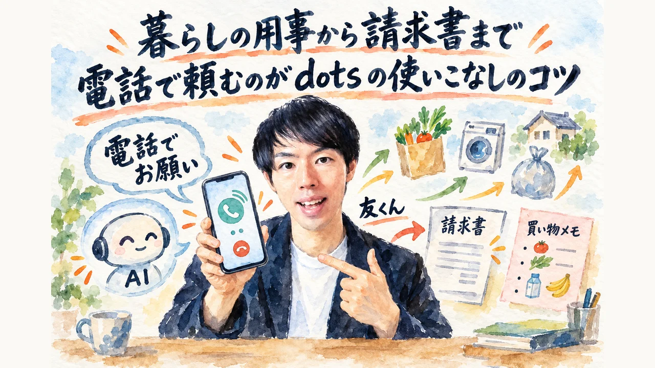 暮らしの用事から請求書まで 電話ボタンで頼むのがdotsの使いこなしのコツ