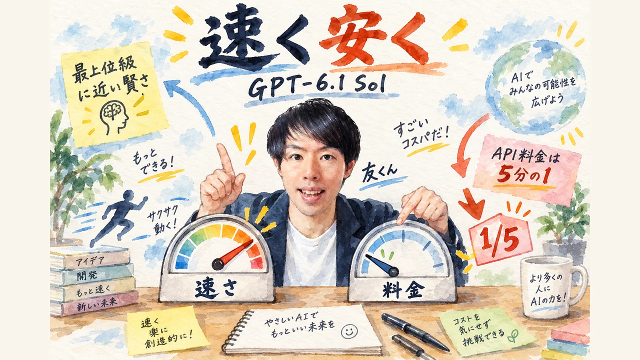 速く安く GPT-6.1 Solは最上位級に近い賢さで、API料金は5分の1