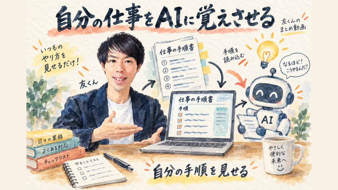 友くんのまとめ動画 大事なのは自分の仕事をAIに覚えさせること