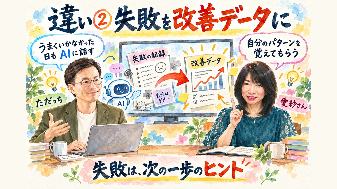 違い② 失敗を自分の価値の否定にする人と、次の改善データにする人