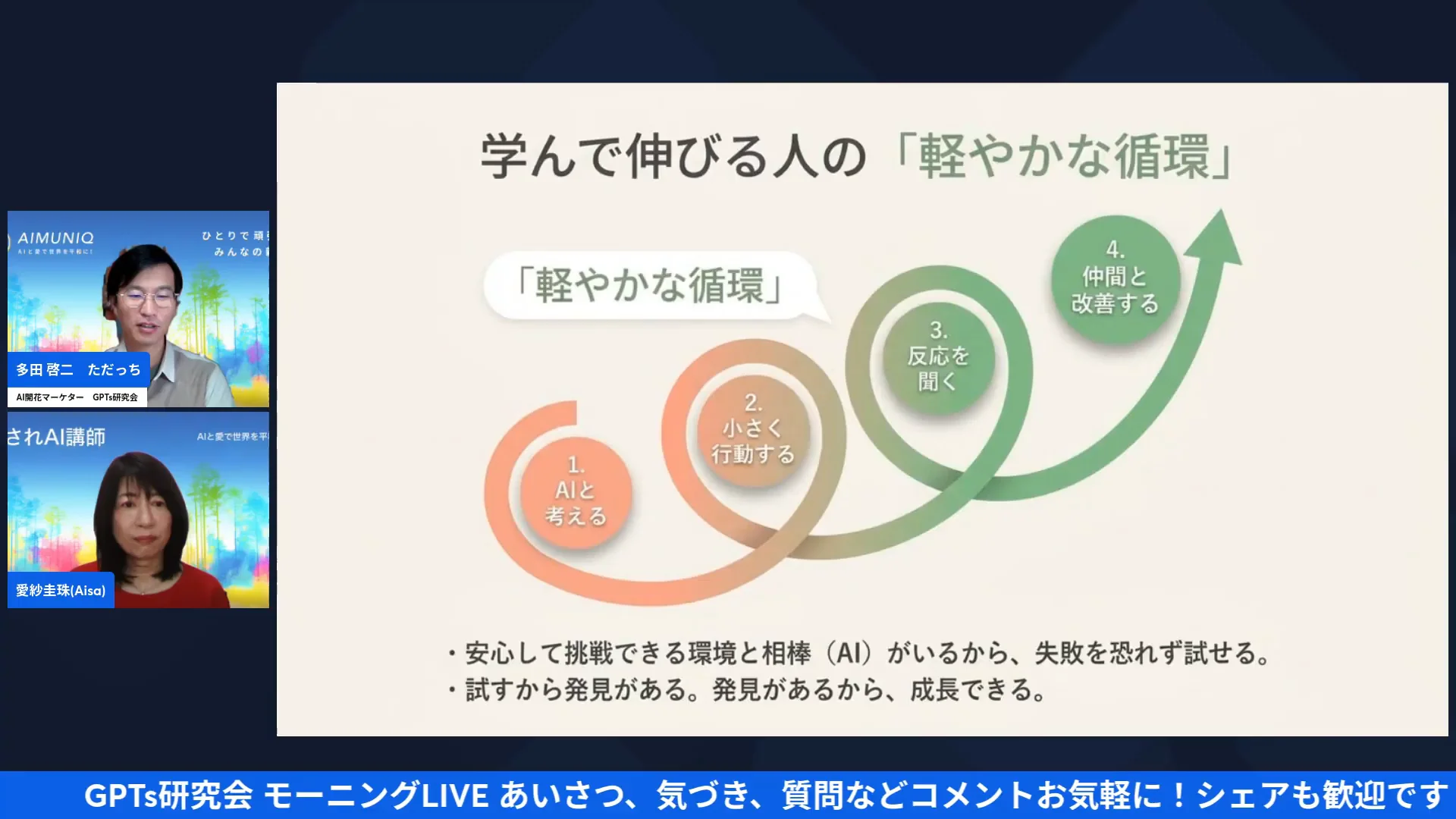 LIVE配信スクリーンショット|軽やかな循環と、愛紗さんの自分との約束 小さな約束を毎日守る