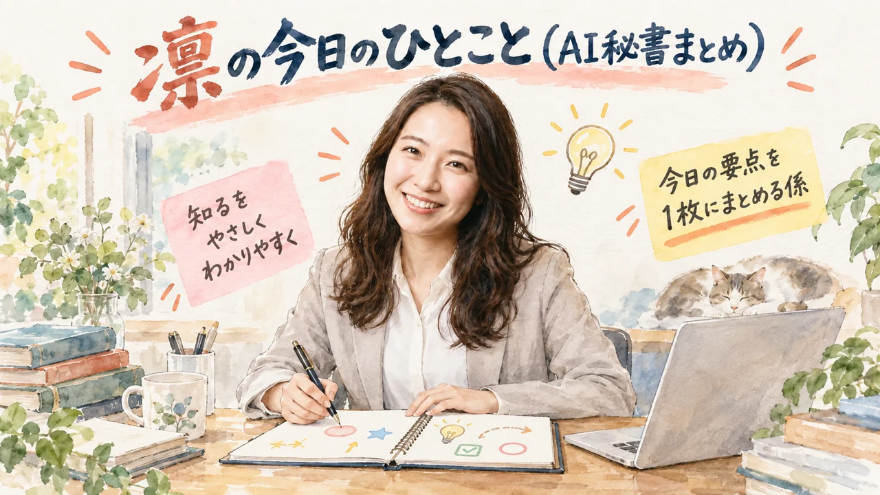 AI秘書 凛が今日のひとことをまとめるグラレコ