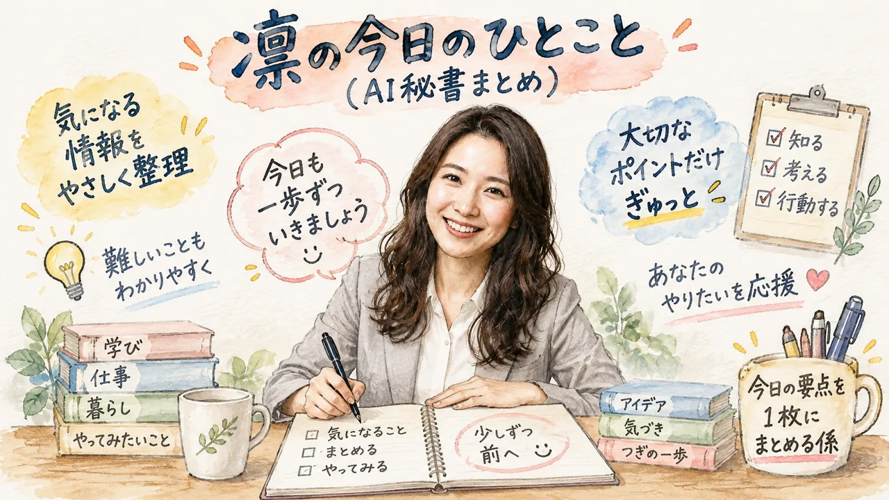 AI秘書 凛が今日のひとことをまとめるグラレコ