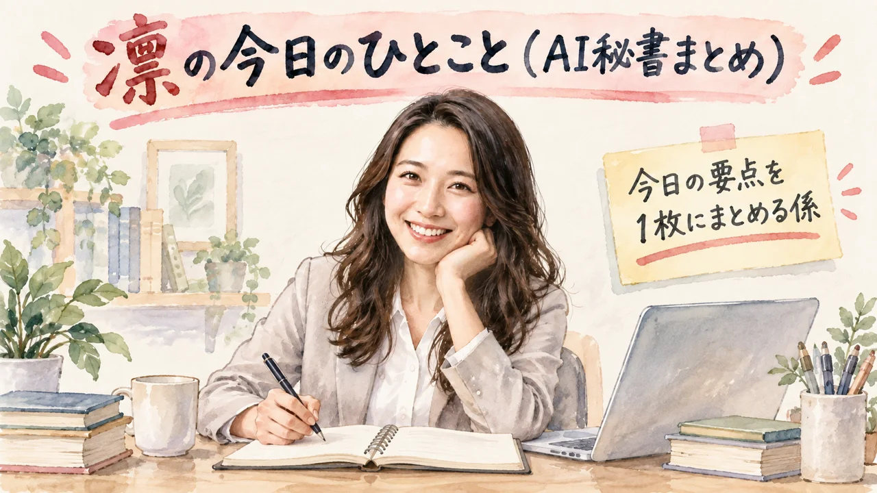 AI秘書 凛が今日のひとことをまとめるグラレコ