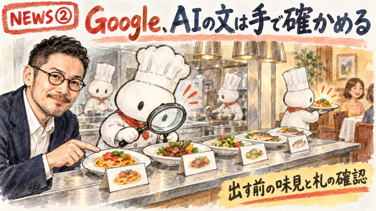 Googleの生成AIコンテンツ指針の更新を解説するひろくんのグラレコ