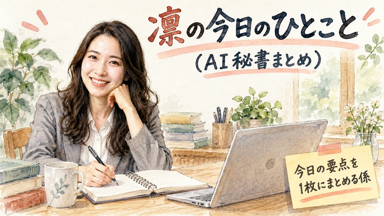AI秘書 凛が今日のひとことをまとめるグラレコ