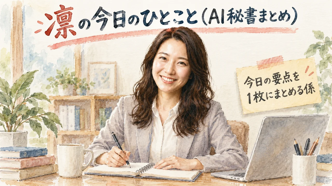 AI秘書 凛が今日のひとことをまとめるグラレコ