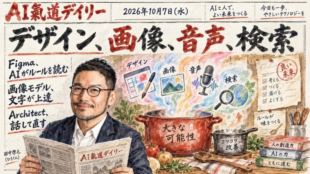 2026年10月7日のAIニュースをまとめた新聞風アイキャッチとひろくん