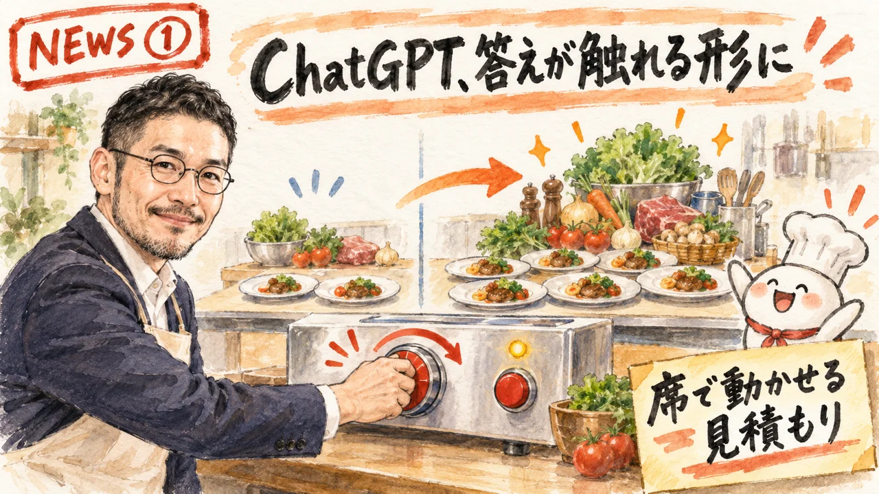 ChatGPTのIntelligent UIを解説するひろくんのグラレコ