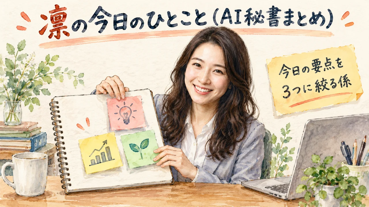 AI秘書 凛が今日のひとことをまとめるグラレコ