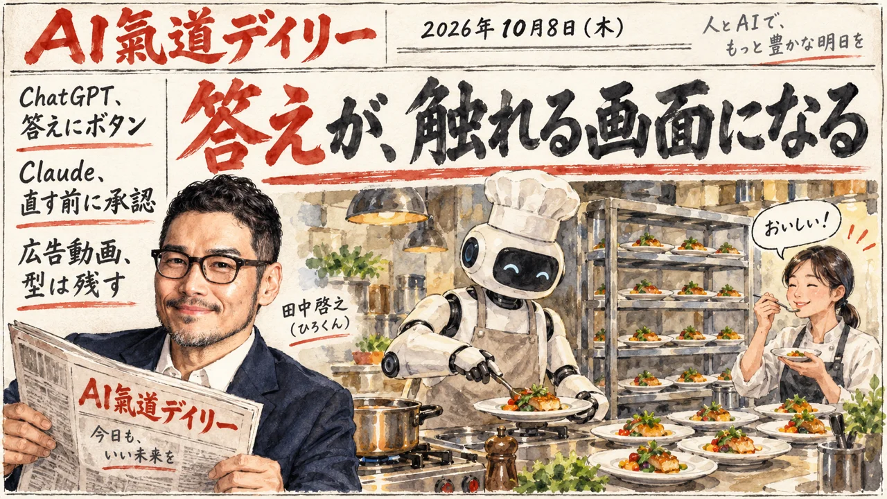 ChatGPTの答えにボタンとチャートの図解