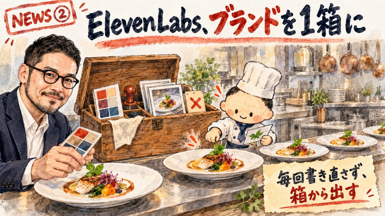 ElevenLabs Brand Kitを解説するひろくんのグラレコ