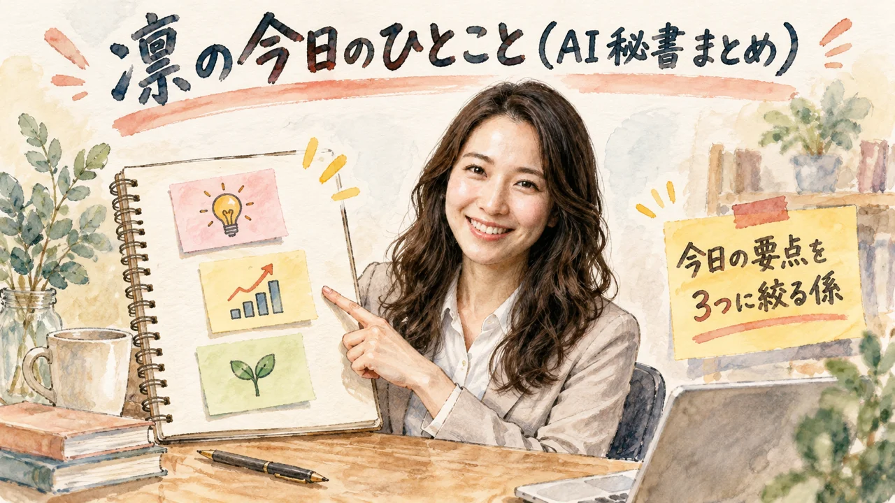 AI秘書 凛が今日のひとことをまとめるグラレコ