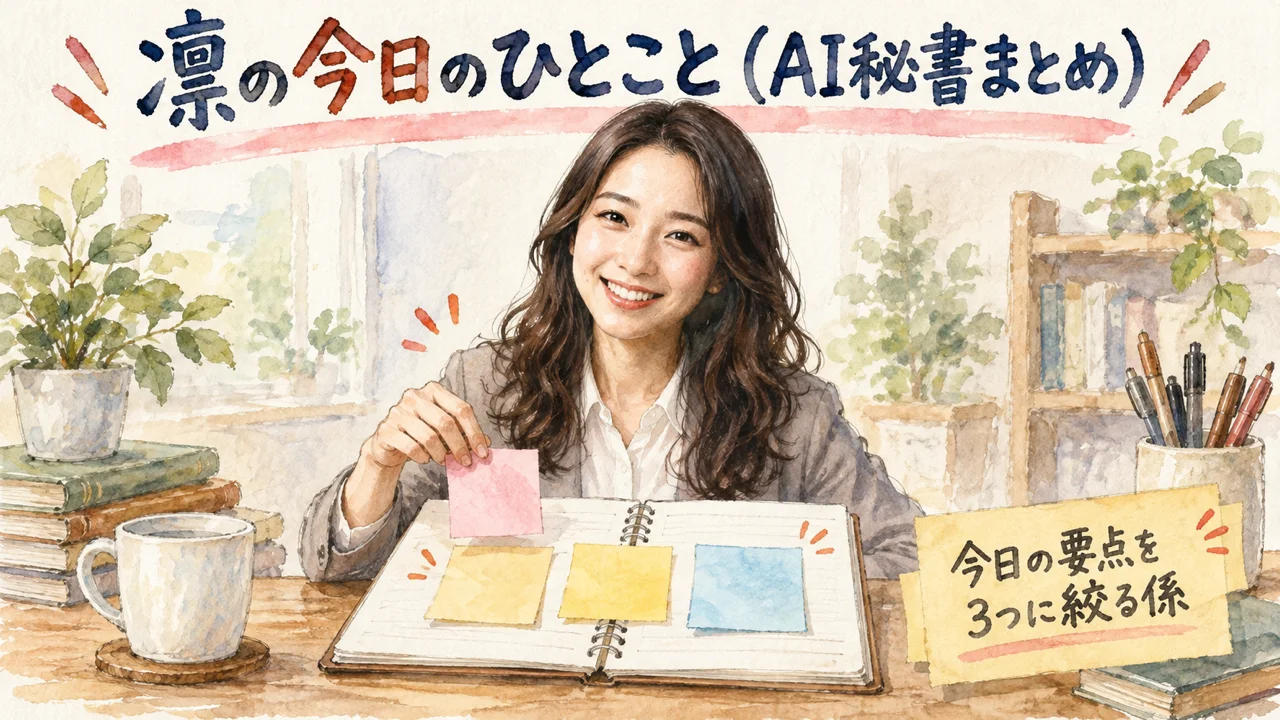 AI秘書 凛が今日のひとことをまとめるグラレコ