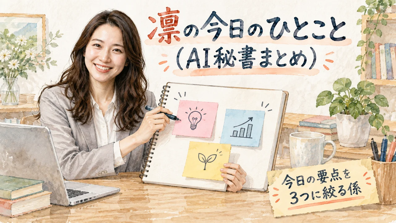 AI秘書 凛が今日のひとことをまとめるグラレコ