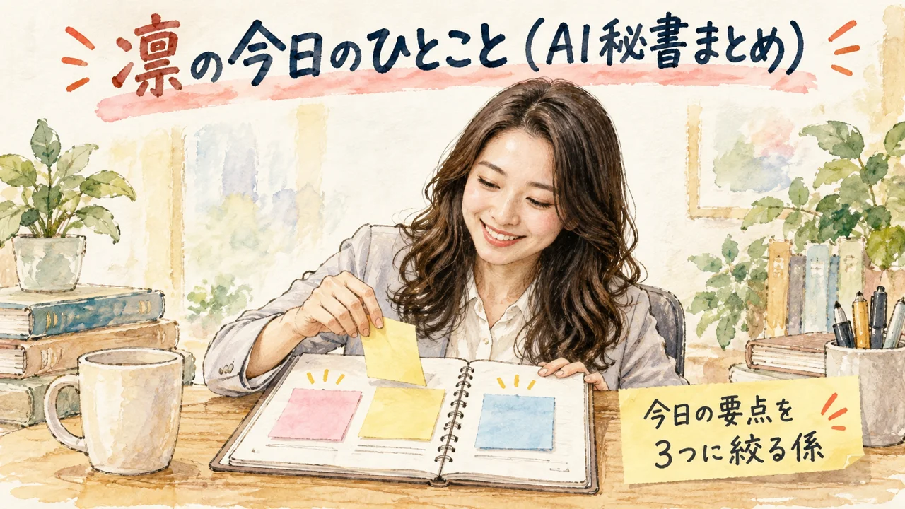 AI秘書 凛が今日のひとことをまとめるグラレコ