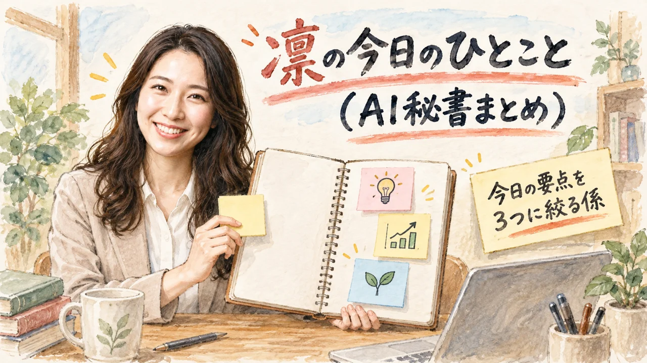 AI秘書 凛が今日のひとことをまとめるグラレコ