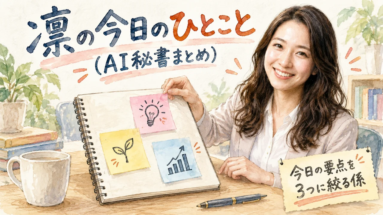 AI秘書 凛が今日のひとことをまとめるグラレコ