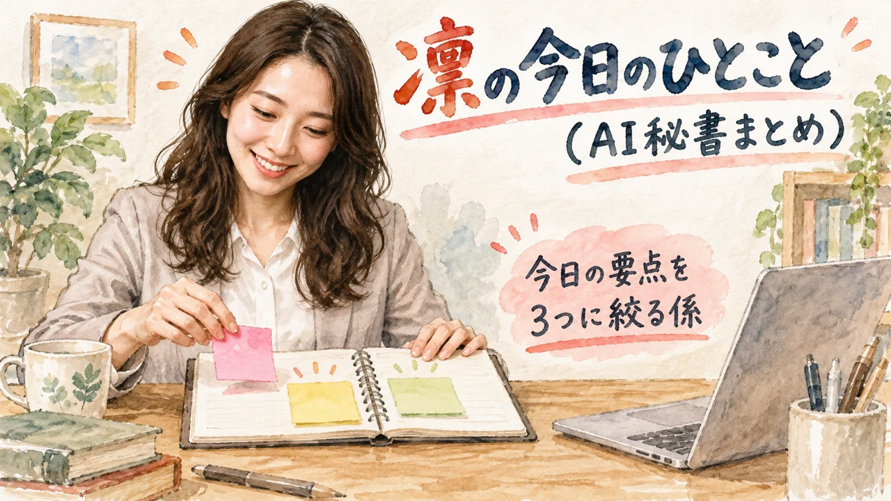 AI秘書 凛が今日のひとことをまとめるグラレコ