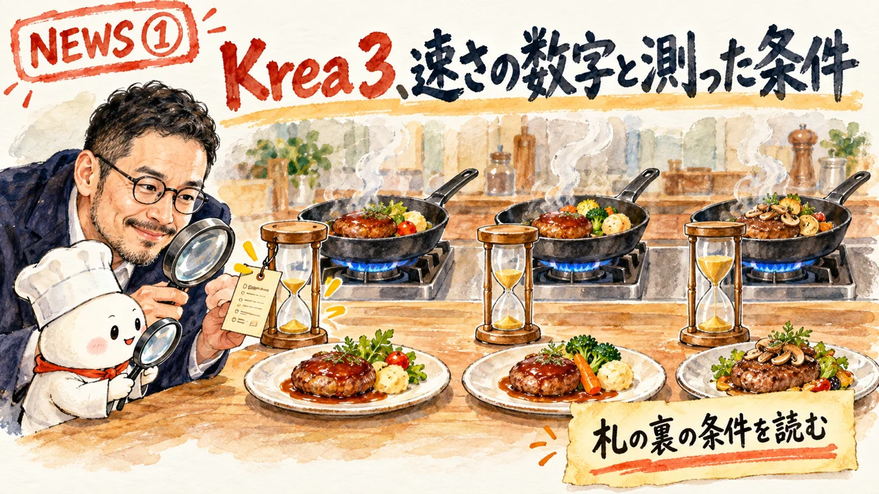 Krea 3の編集時間と価格を並べた図解