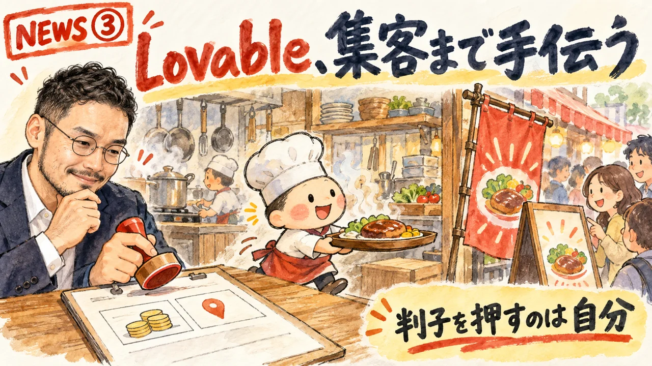 目標から広告と検索対策へ進むLovableの流れ