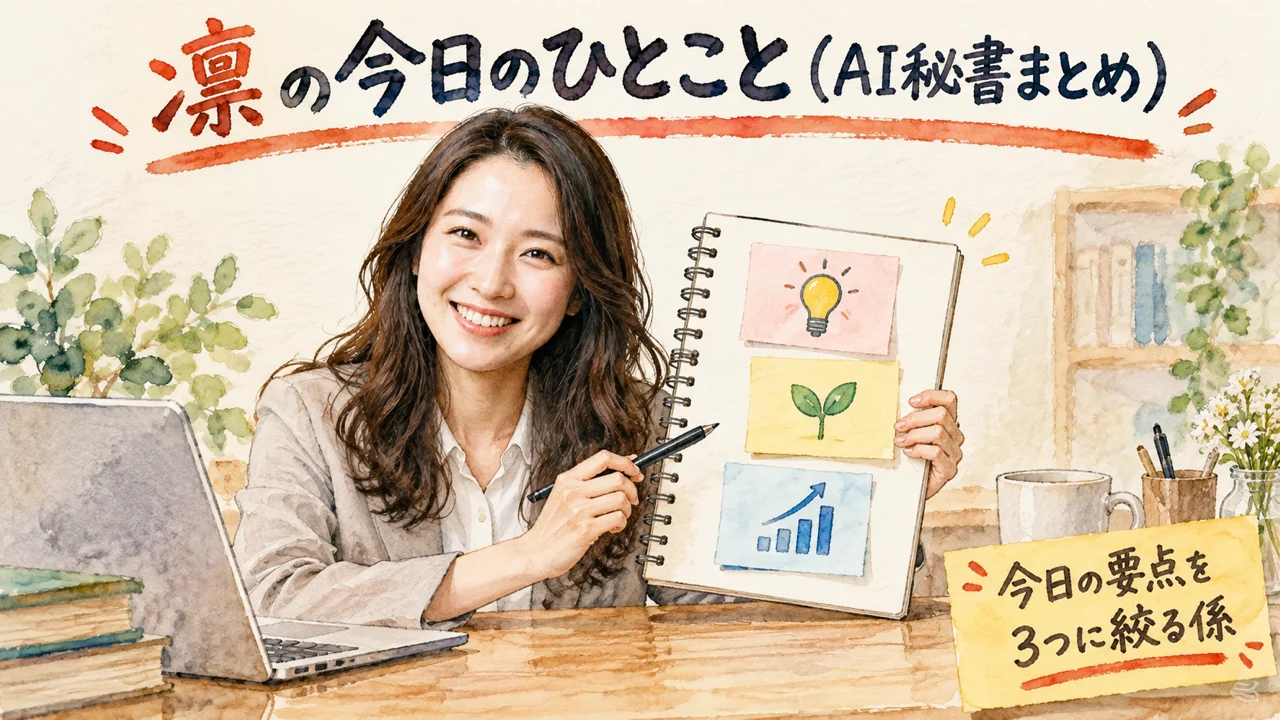 AI秘書 凛が今日のひとことをまとめるグラレコ