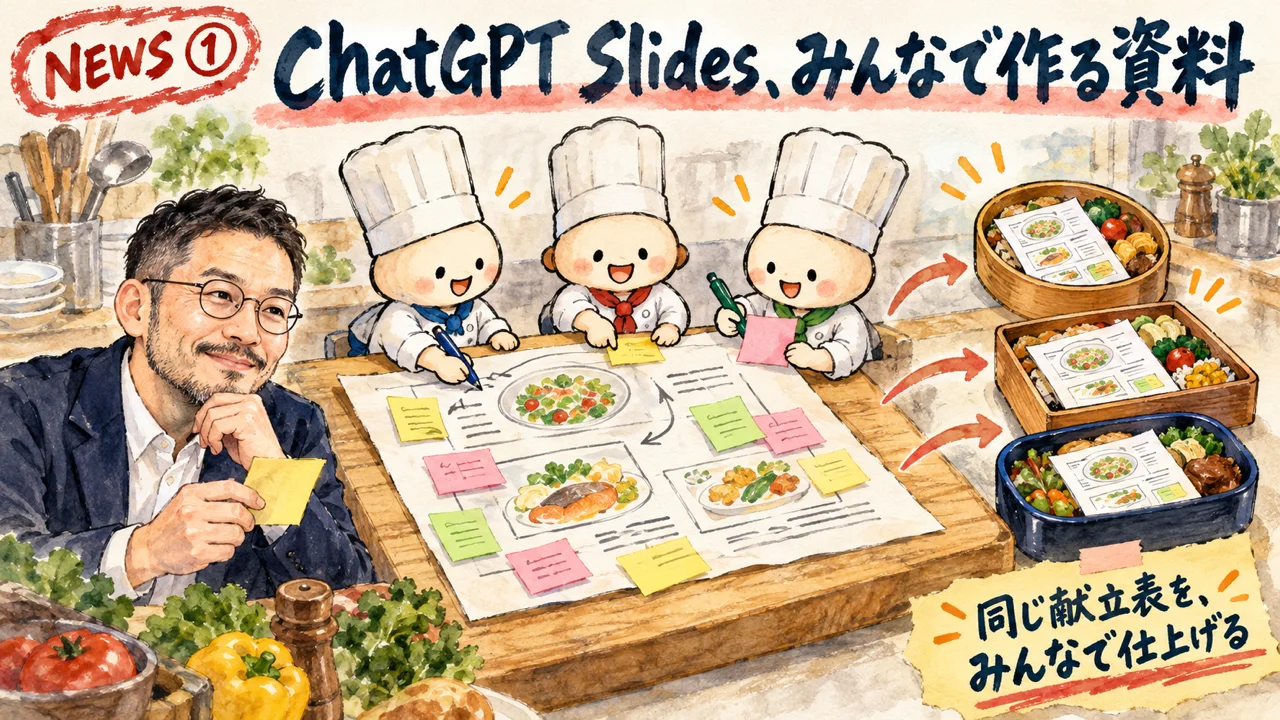 ChatGPT SlidesでSpaceのチームがスライドを作る図