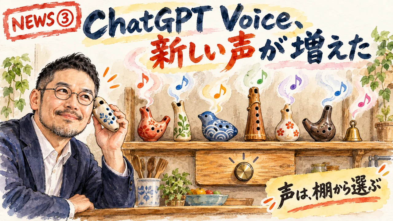 ChatGPT Voiceの設定で新しい声を選ぶ図