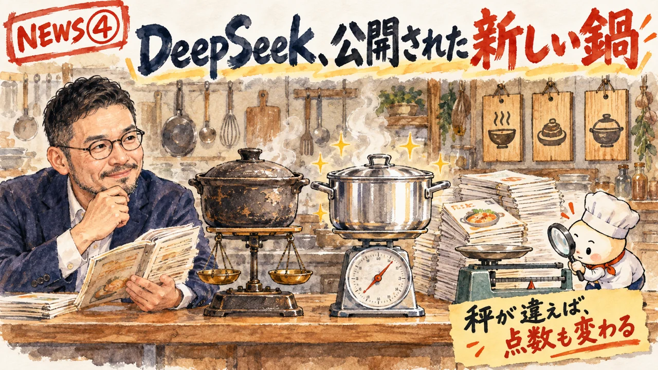 DeepSeekの旧版と新版のベンチマーク比較の図