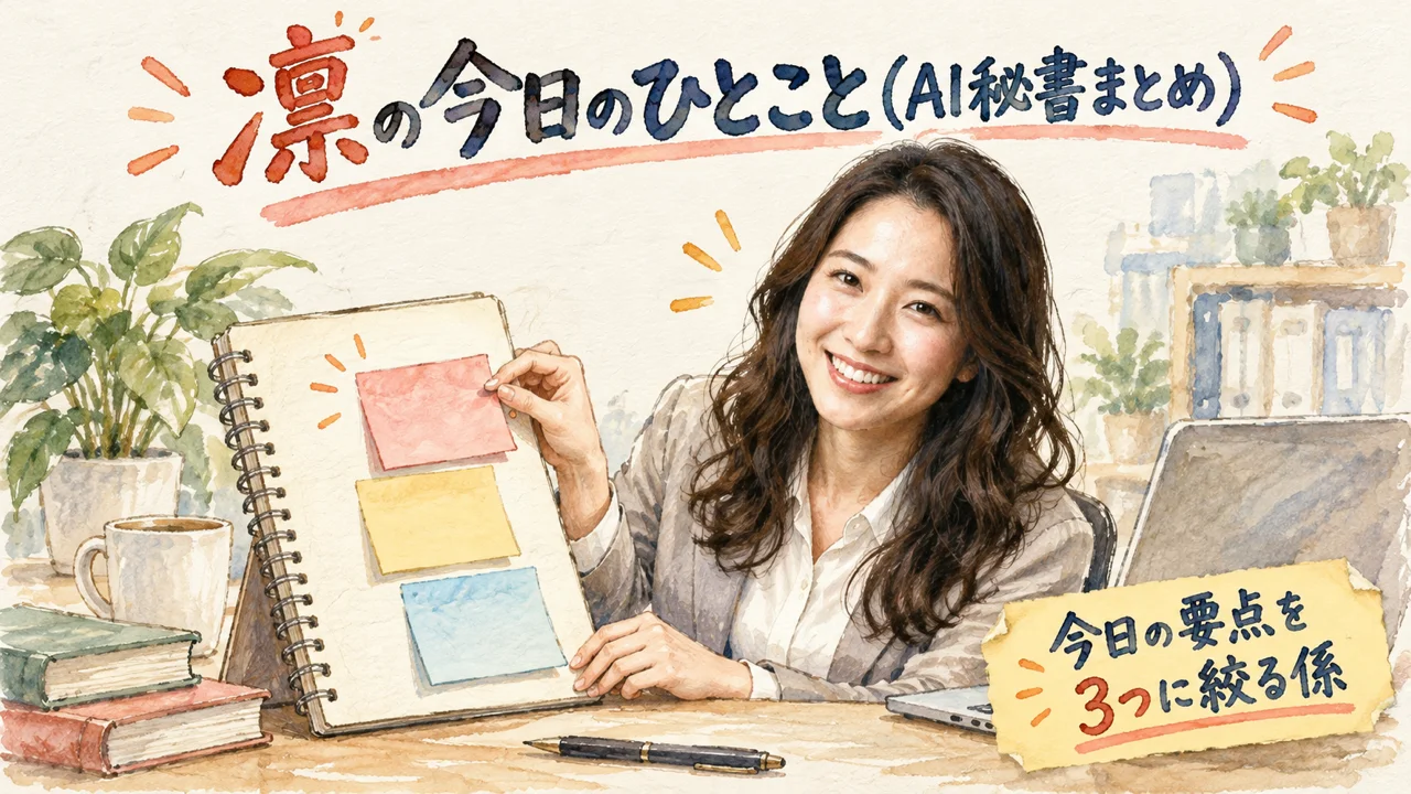 AI秘書 凛が今日のひとことをまとめるグラレコ