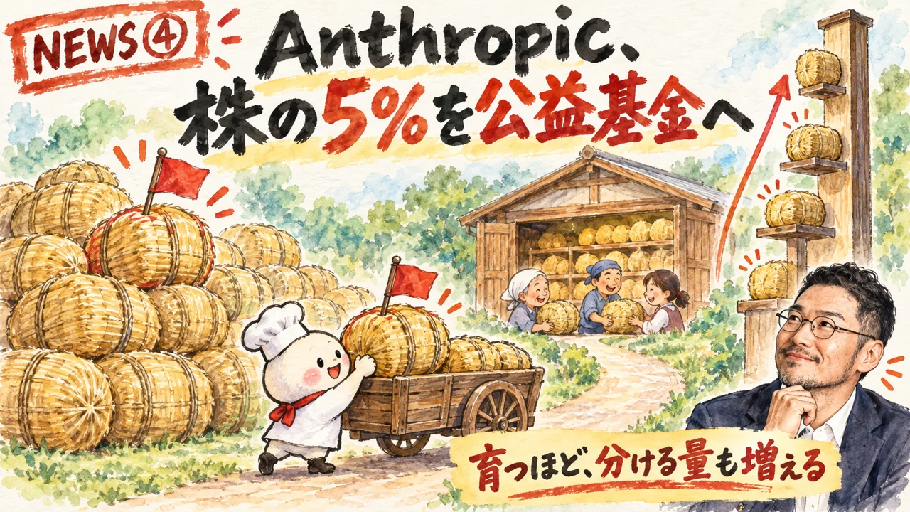 Anthropicの株式の一部が公共の利益のファンドに委ねられる図
