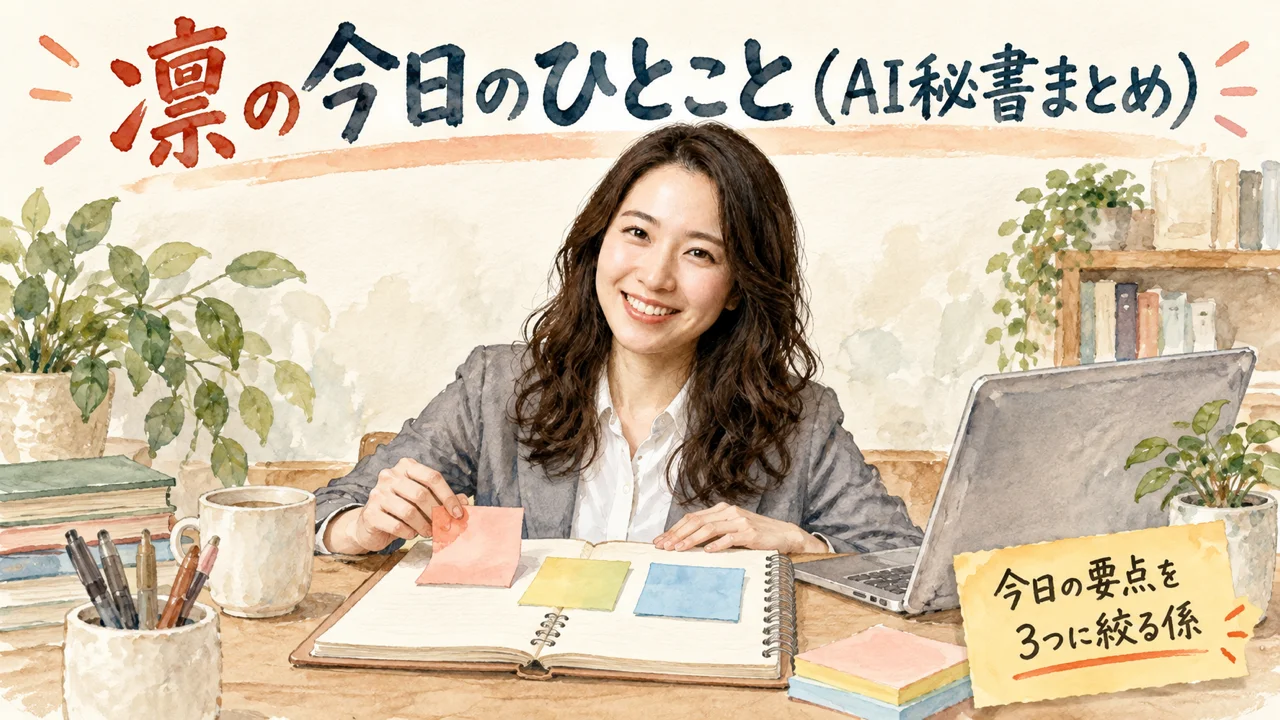 AI秘書 凛が今日のひとことをまとめるグラレコ