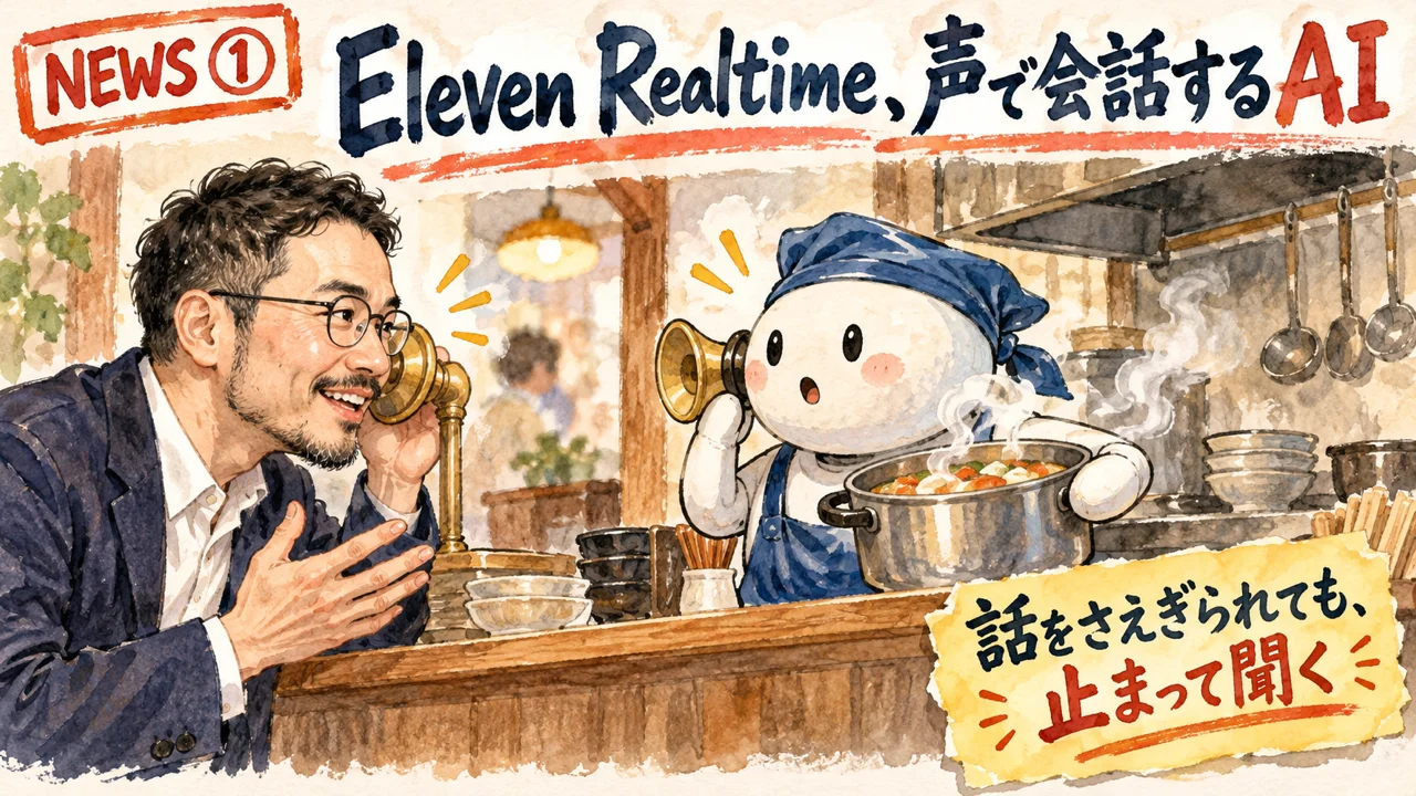 Eleven Realtimeで声のAIエージェントを作る図