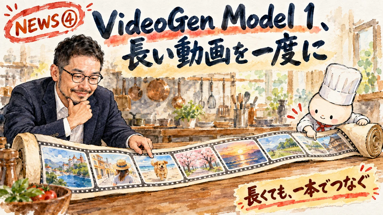 VideoGen Model 1の複数ショット動画の図
