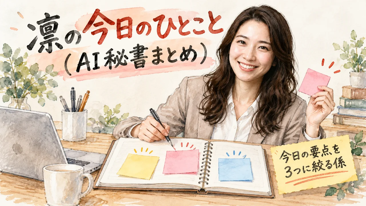 AI秘書 凛が今日のひとことをまとめるグラレコ