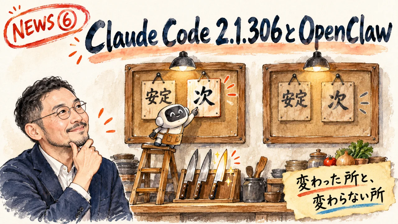 Claude CodeとOpenClawのバージョン確認の図